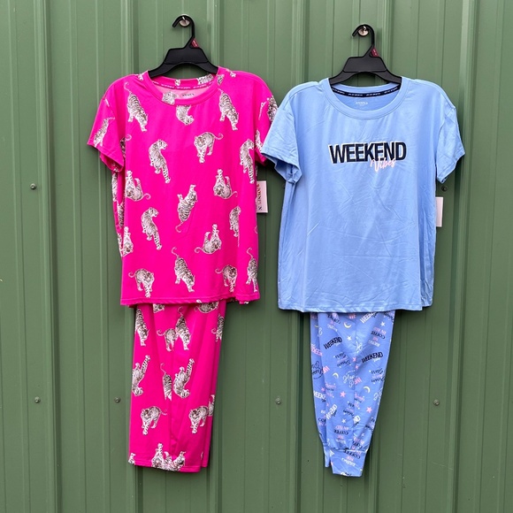 Women’s Ultra Soft Short Sleeve Pajama Lounge Sleep 2, 2-Piece Sets Size S - Picture 1 of 14